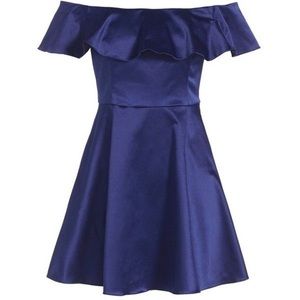 Brand New Top Shop Petite Dress Silk Royal Blue